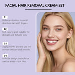 Facial Hair Removal Cream for Sensitive Skin Gentle Painless Depilatory Serum for Upper Lip Chin Eyebrow Soothing Aloe Gel