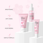 3pcs/set LAIKOU Vitamin C 24K Golden Sakura Skin Care Sets Face Cream Serum Eye Cream Moisturizing Anti Wrinkles Face Care Kit