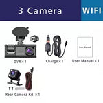 3 Camera WIFI Dash Cam Cabin Car Dvr 1080P Interior Vehicle Three Way Channel Dvrs Recorder Video Registrator Dashcam Camcorder