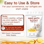 Odorless Garlic 7500mg Per Servings, 300 Softgels | 2 Years Aged Garlic Extra...